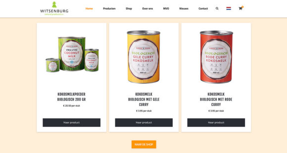 Screenshot nieuwe website